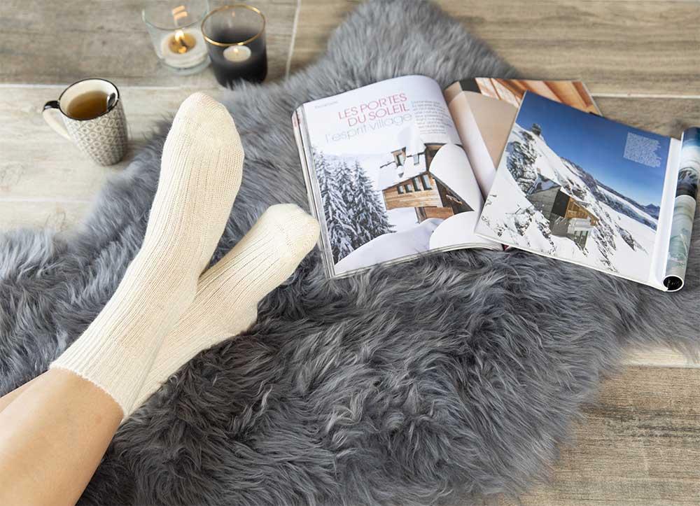 Chaussettes en laine mohair de chevreau des Pyrénées