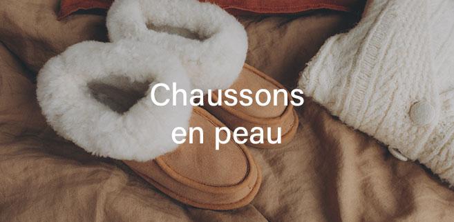 chaussons en peau naturels