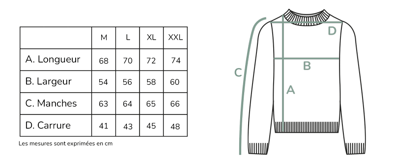 Quelle taille pour le pull homme en laine et soie ?