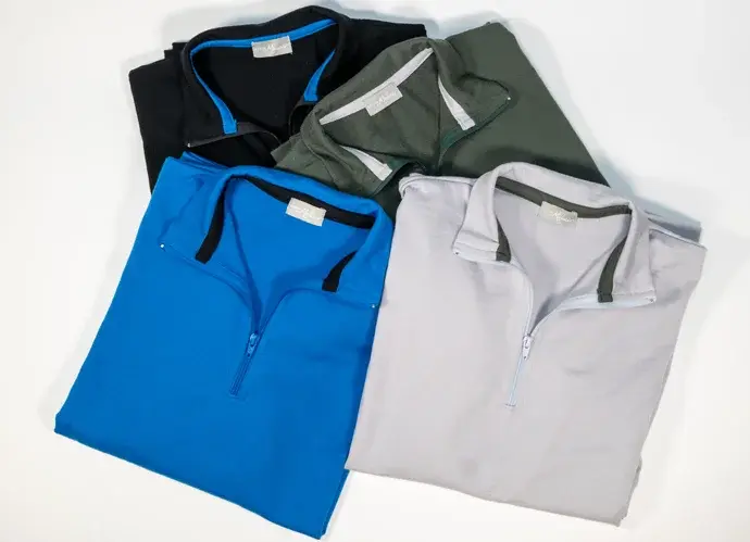 Haut homme col demi-zip en laine mérinos