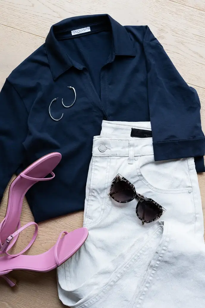 Idée look chemise coton Pima bleu