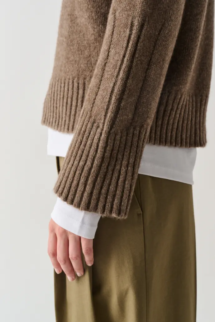 Pull en yack col montant pour femme