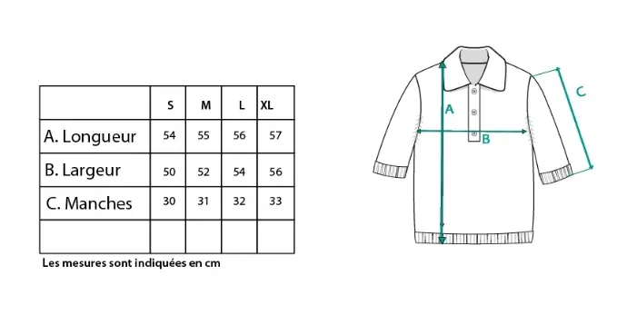 Guide des tailles du pull femme col polo