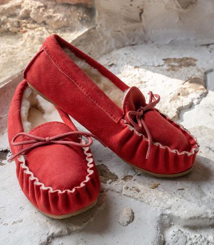 Mocassins en peau retournée