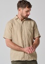 Chemise homme lin manches courtes coupe ample col boutonné