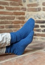 Chaussettes mixtes chaudes laine et soie bleu indigo