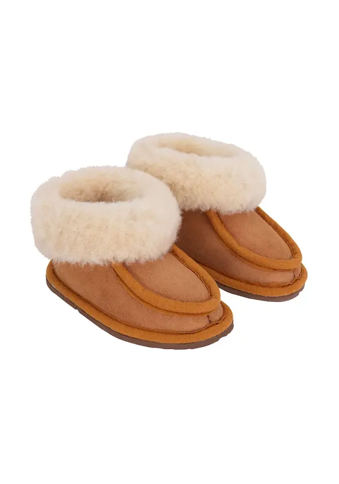 Chaussons chauds en peau de mouton pour enfants