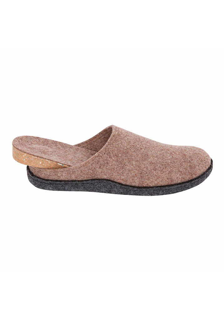 Mules homme en feutre de laine beige semelle amovible