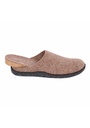 Mules homme en feutre de laine beige semelle amovible