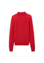 Pull femme col montant en mohair de chevreaux couleur framboise