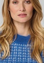 Pull jacquard en mohair de chevreau femme col rond