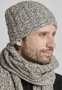 Bonnet chaud pour homme en  yack couleur beige chiné