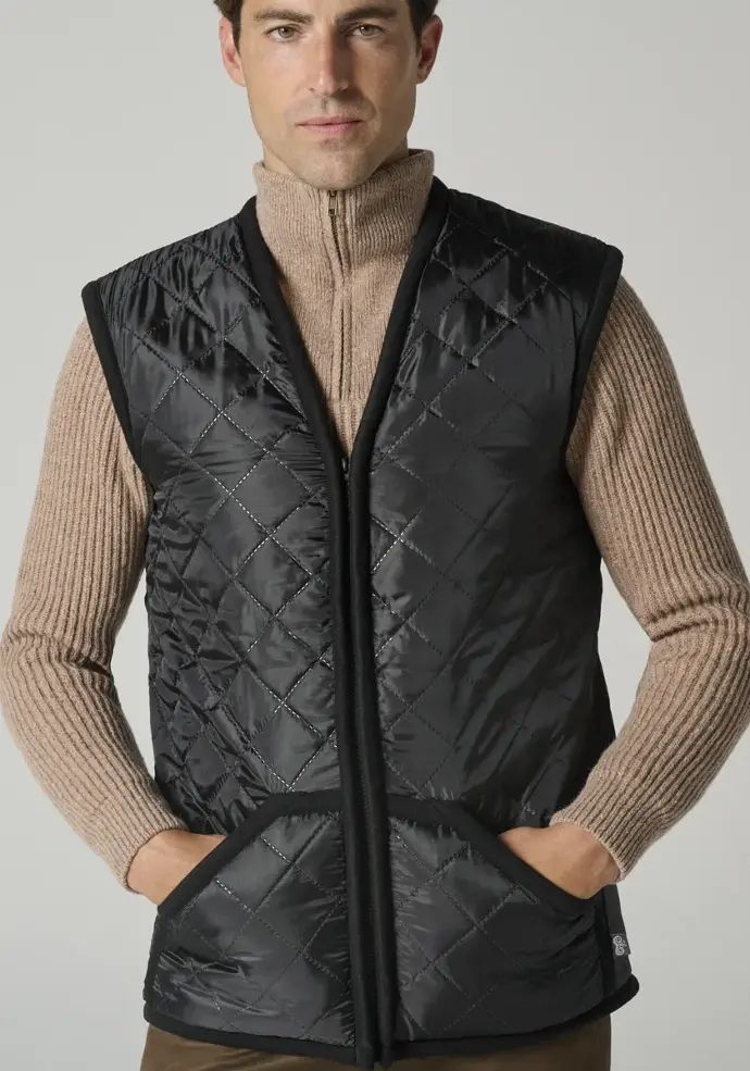 Gilet matelassé homme en laine couleur noir