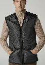 Gilet matelassé homme en laine couleur noir