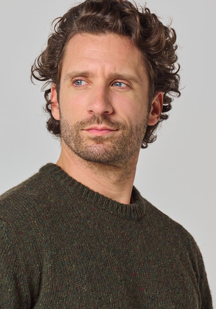 Pull homme col rond manches longues en laine