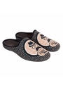 Mules homme en velours gris fantaisie