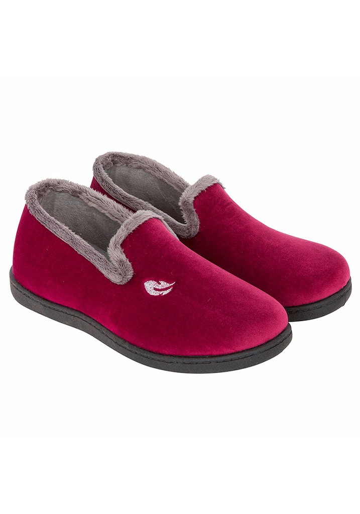 Pantoufles femme velours ultralégères couleur bordeaux