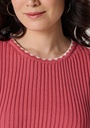 T-shirt femme en coton biologique col couleur contrastée