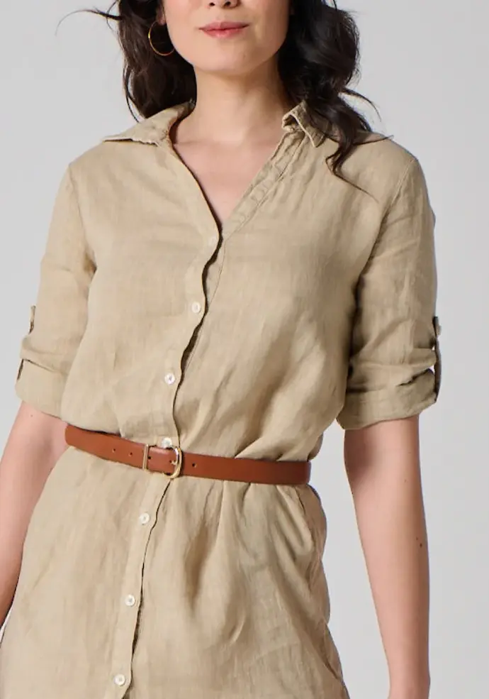Robe femme en lin manches 3/4