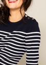 Marinière femme 100% laine mérinos boutons dores