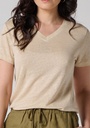 T-shirt lin pour femme manches courtes