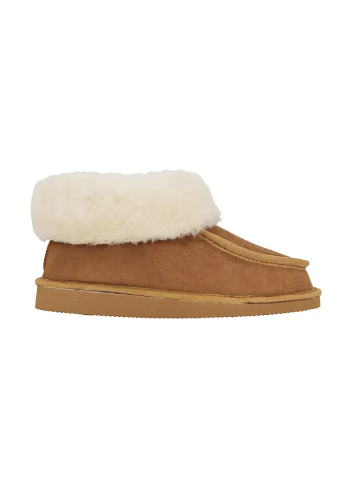 Chaussons mixtes rebord fourrés semelle élastomère