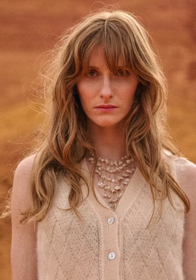Gilet boutonné femme en mohair et soie