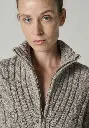 Gilet femme 2 poches en laine couleur beige naturel