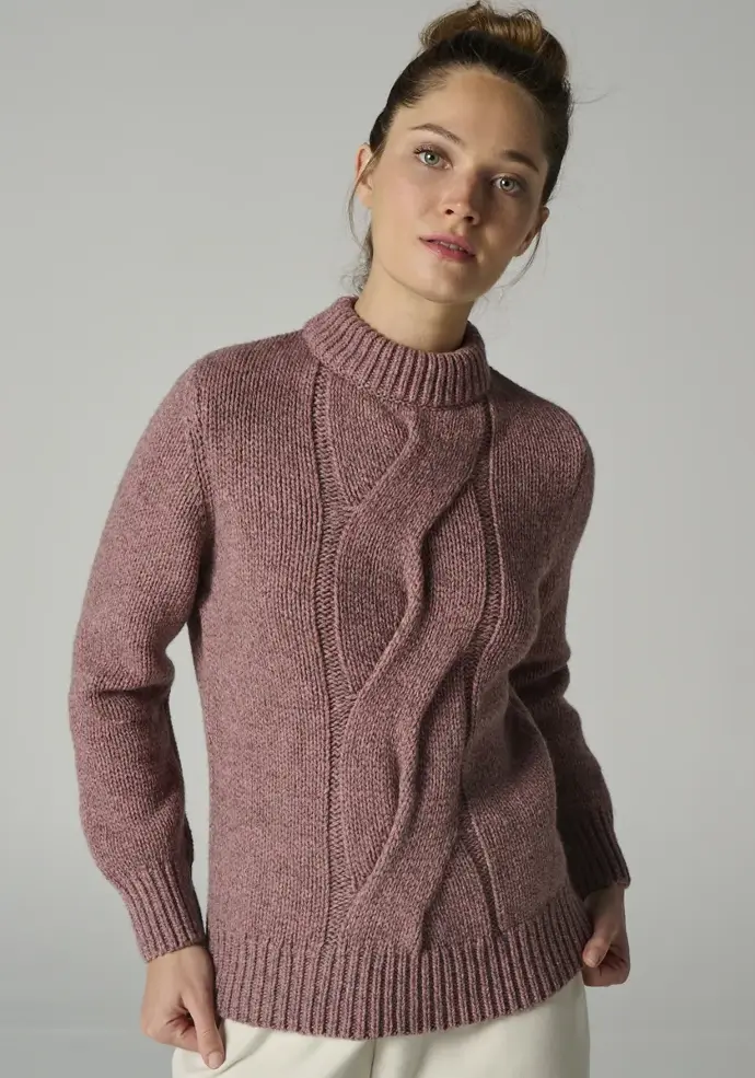 Pull en laine torsadé pour femme