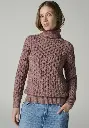 Pull col roulé femme maille nid d abeille