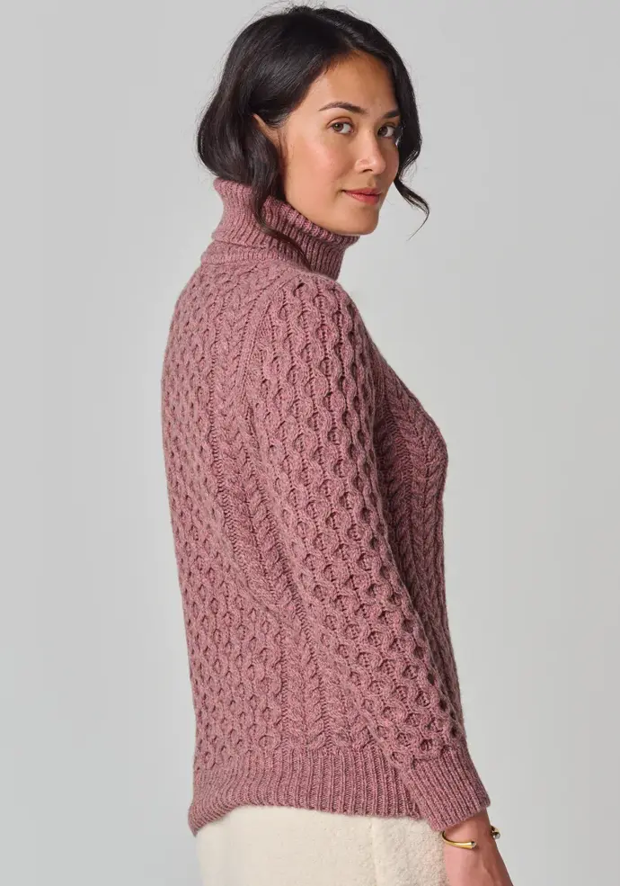 Pull col roulé manches longues pour femme