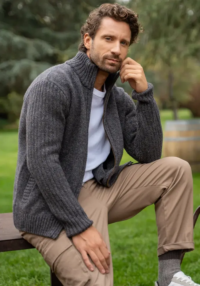 Blouson chaud en laine pour homme