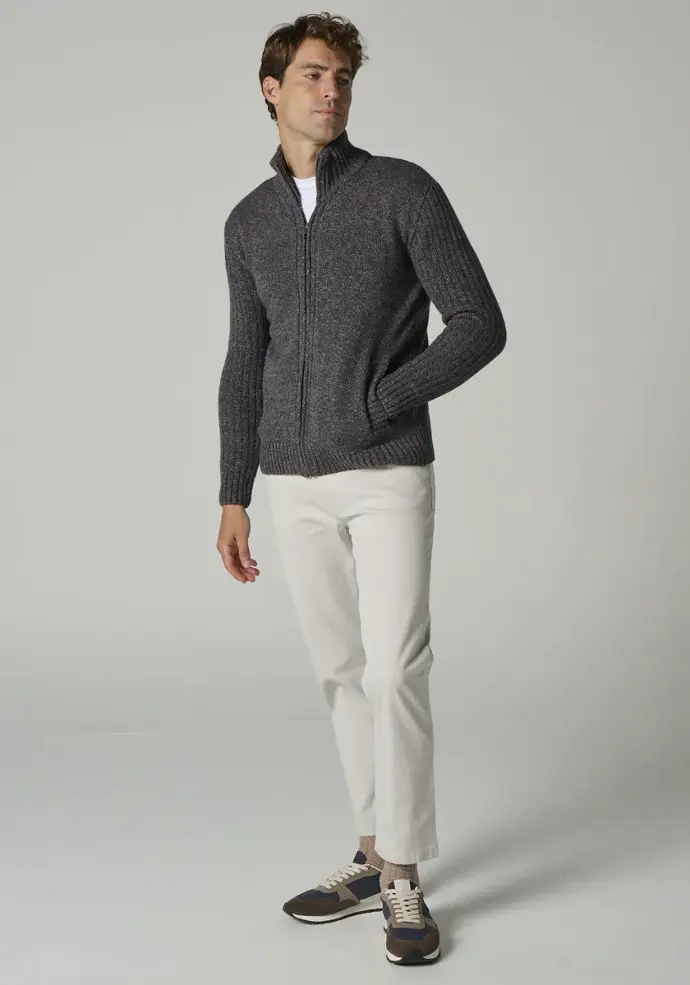 Blouson homme fermeture éclair bleu