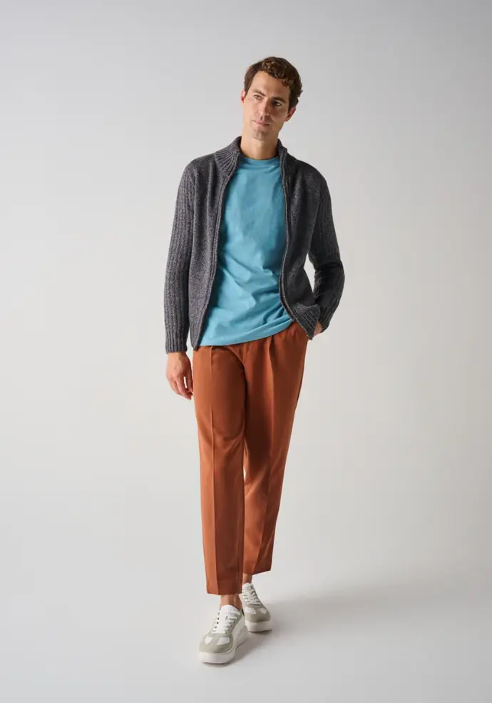 Blouson homme fermeture éclair bleu
