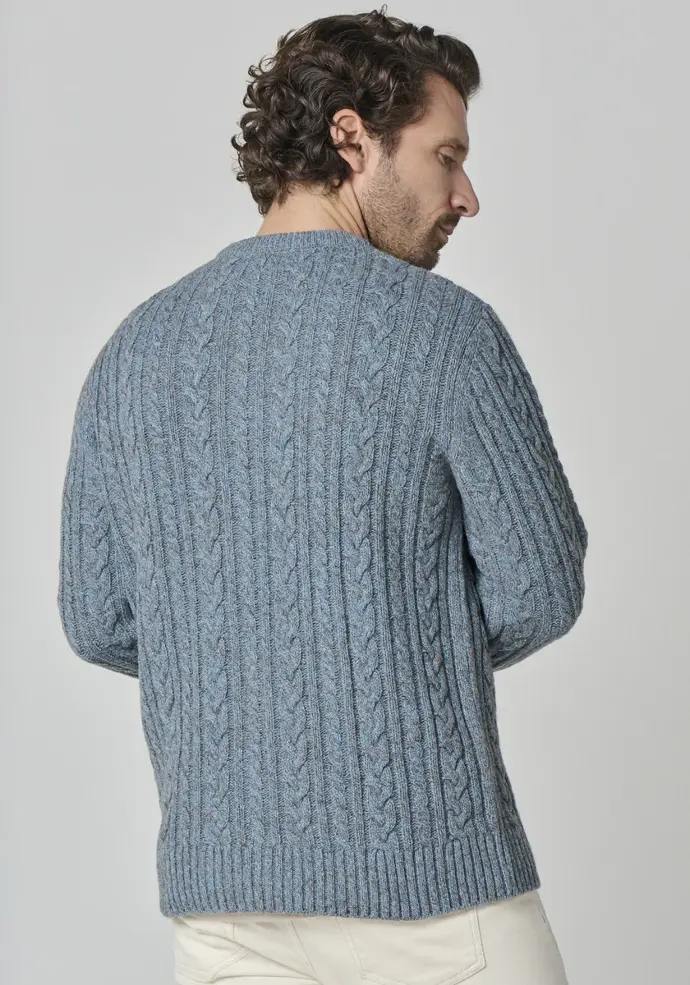 Pull homme en yack avec torsades