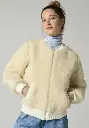 Blouson en laine forme bomber zippé