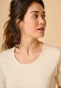 T-shirt femme manches courtes en coton biologique couleur écru