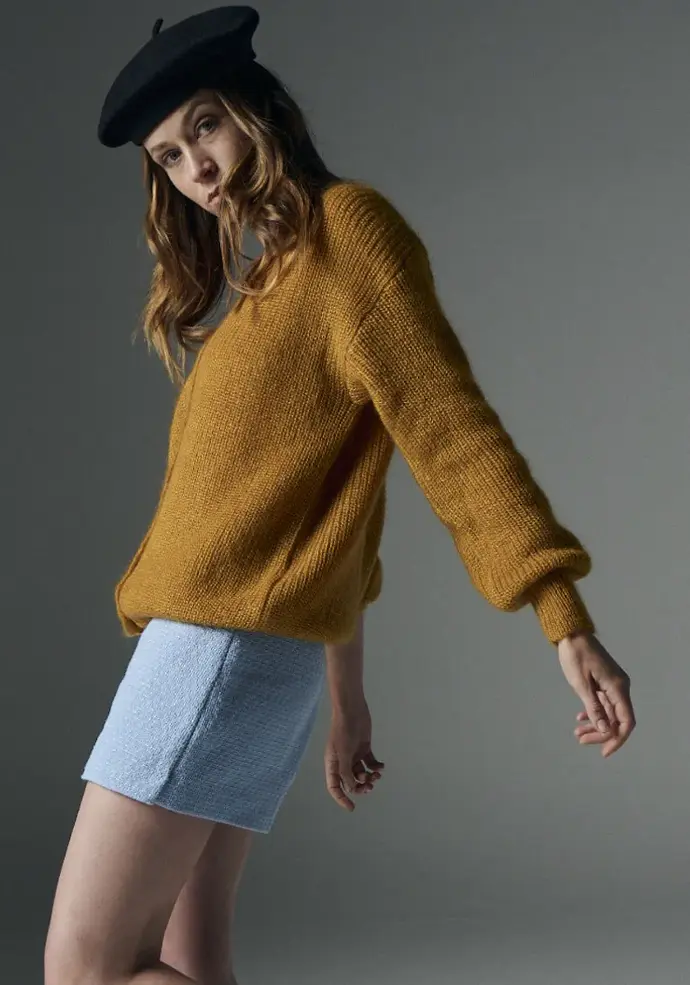 Gilet femme en mohair et soie fermeture 5 boutons