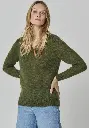 Pull femme col V en laine
