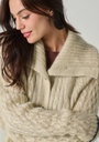 Cardigan femme irlandais revisité couleur écru