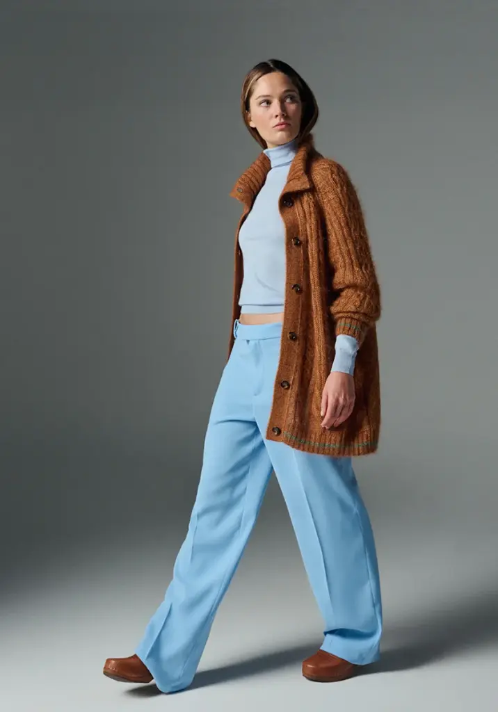 Gilet long en mohair et soie pour femme