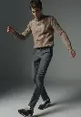 Pull col camionneur en laine et soie pour homme