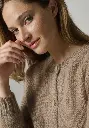 Gilet femme en laine mohair col rond
