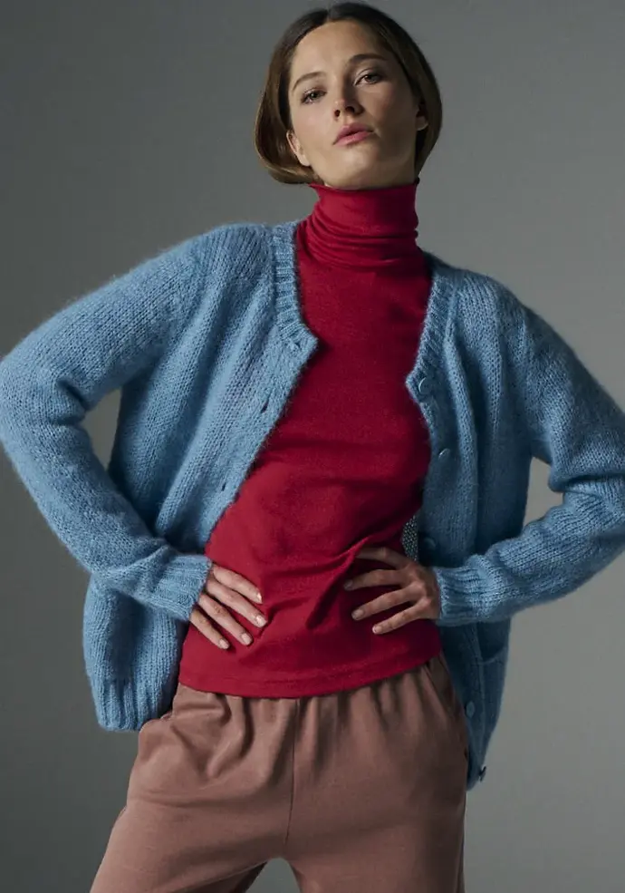 Veste en laine bleu jean