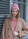 Bonnet femme en alpaga mohair et soie couleur rose fabrication francaise