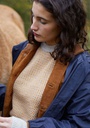 Pull femme jacquard col rond alpaga mohair et soie