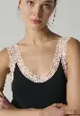 Débardeur femme en coton gratté couleur noir