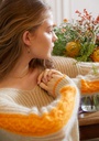 Pull femme col V mohair et soie