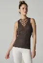 Débardeur femme laine et soie couleur marron