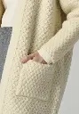 Veste longue pour femme en mohair et laine point de blé